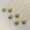 Wholesale Necklace Copper Plated Geometric Round Hollow Pendant With Letters Numbers Text Electroplating