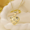Wholesale Necklace Copper Plated Gold Zircon Geometric Love Pendant Simple Light Luxury Style For Female