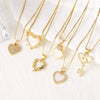 Wholesale Necklace Copper Plated 18K Gold Heart Shape Electroplating Style