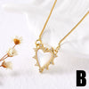 Wholesale Necklace Copper Plated 18K Gold Heart Shape Electroplating Style