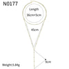 Wholesale Necklace Copper Plated Real Gold Geometric Yshaped Long Double Layer Stacked Women's
