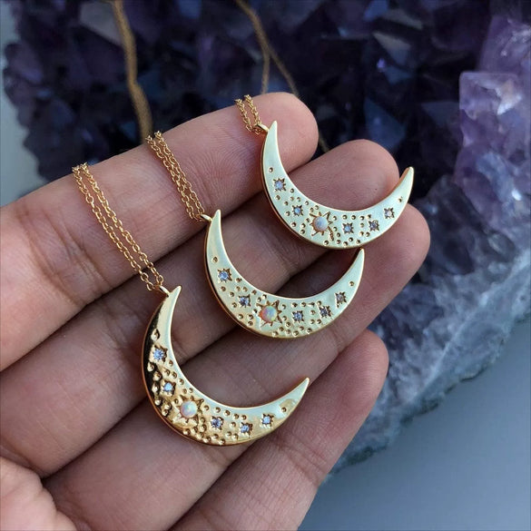 Wholesale Necklace Copper 925 Silver Natural Opal Zircon Geometric Electroplated Real Gold For Women