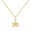 Wholesale Necklace Copper Snake Bone Chain Bow Bead Pendant Titanium Steel Vacuum Electroplated