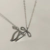 Wholesale Necklace Copper Snake Bone Chain Bow Bead Pendant Titanium Steel Vacuum Electroplated