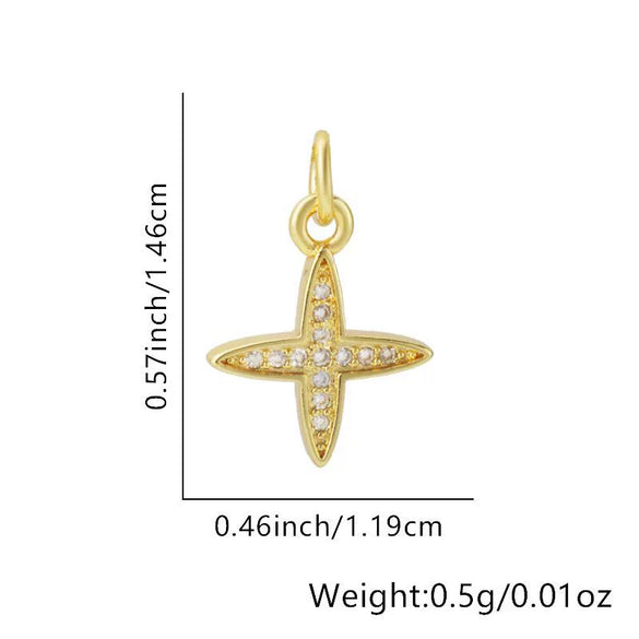 Wholesale Necklace Copper Star Pendant Electroplated Inlaid Zircon Accessories For Women