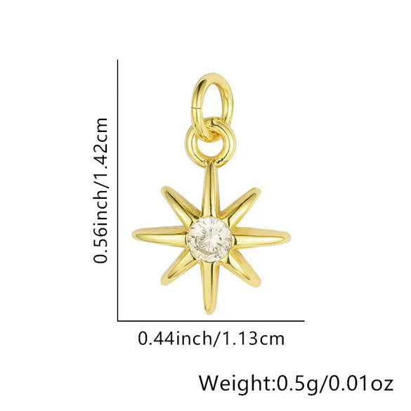 Wholesale Necklace Copper Star Pendant Electroplated Inlaid Zircon Accessories For Women