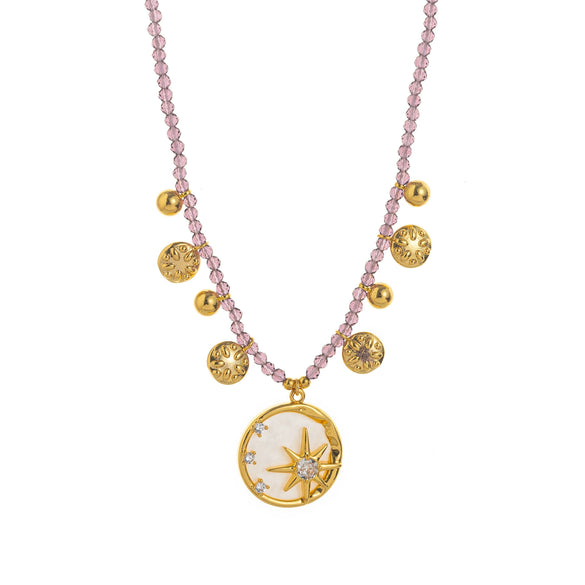 Wholesale Necklace Copper Star Shape Oil Dripping Design For Women