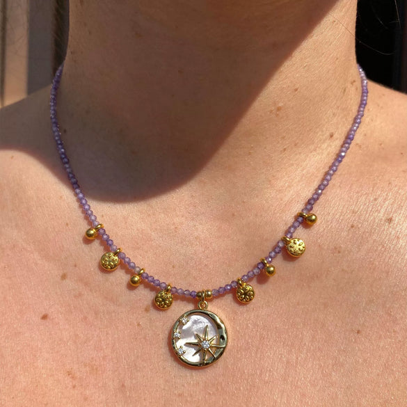 Wholesale Necklace Copper Star Shape Oil Dripping Design For Women