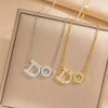 Wholesale Necklace Copper Titanium Steel Electroplating Women's Minimalist Letter Design O Chain