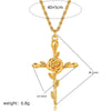Wholesale Necklace Copper Titanium Steel Flower Pattern Stereo Vacuum Color Preservation