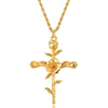 Wholesale Necklace Copper Titanium Steel Flower Pattern Stereo Vacuum Color Preservation