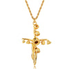 Wholesale Necklace Copper Titanium Steel Flower Pattern Stereo Vacuum Color Preservation