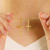 Wholesale Necklace Copper Titanium Steel Flower Pattern Stereo Vacuum Color Preservation