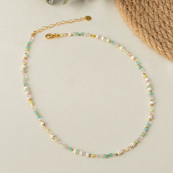 Wholesale Necklace Copper Titanium Steel Geometric Natural Handmade Beaded