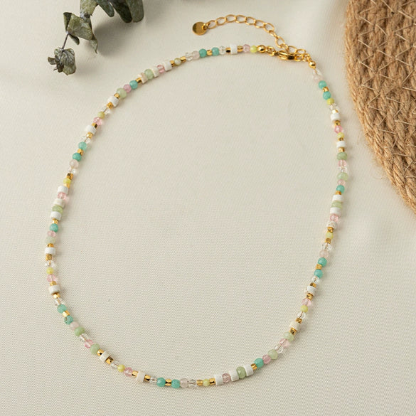 Wholesale Necklace Copper Titanium Steel Geometric Natural Handmade Beaded