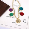 Wholesale Necklace Copper Titanium Steel Geometric Oil Drop Pendant Ball Chain Electroplating