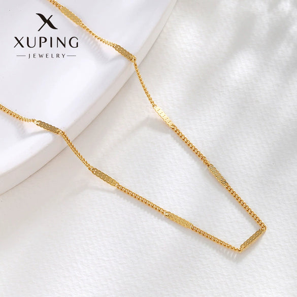 Wholesale Necklace Copper Zinc Alloy Sequined Side Chain Electroplated For Women