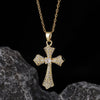 Wholesale Necklace Copper Zircon Electroplated Real Gold Geometric Cross Pendant For Women
