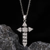 Wholesale Necklace Copper Zircon Electroplated Real Gold Geometric Cross Pendant For Women