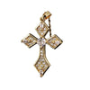 Wholesale Necklace Copper Zircon Electroplated Real Gold Geometric Cross Pendant For Women
