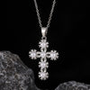 Wholesale Necklace Copper Zircon Electroplated Real Gold Geometric Cross Pendant For Women