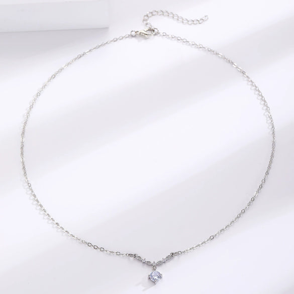 Wholesale Necklace Copper Zircon Electroplating Geometric Heart Shape For Women