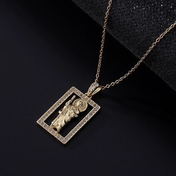 Wholesale Necklace Copper Zircon Geometric Electroplating Pendant For Ladies