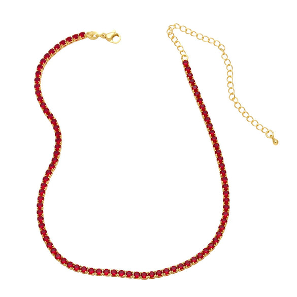 Wholesale Necklace Copper Zircon Geometric Hiphop Style Electroplating