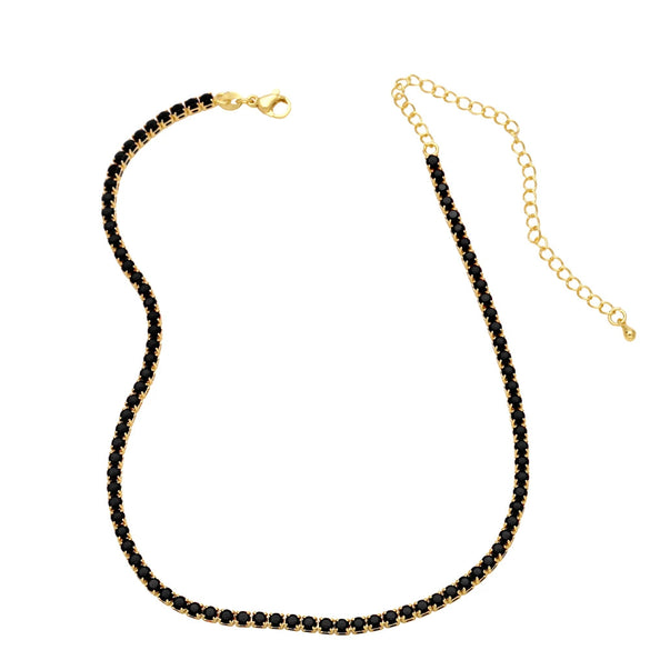 Wholesale Necklace Copper Zircon Geometric Hiphop Style Electroplating