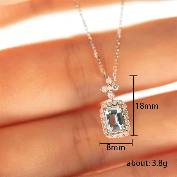 Wholesale Necklace Copper Zircon Geometric Light Luxury Ochain Pendant For Women