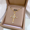 Wholesale Necklace Cross Zircon Light Luxury Gorgeous Diamond Titanium Steel Copper Chain For Female