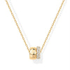 Wholesale Necklace Double Ring Zircon Copper 14K Gold Plated Ochain Pendant For Women