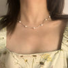Wholesale Necklace Freshwater Pearl Copper Handmade Natural Geometric Wavy Clavicle Chain