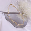 Wholesale Necklace Freshwater Pearl Copper Handmade Natural Geometric Wavy Clavicle Chain