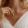 Wholesale Necklace Freshwater Pearl Minimalist Rice Droplet Shape 925 Silver For Girls