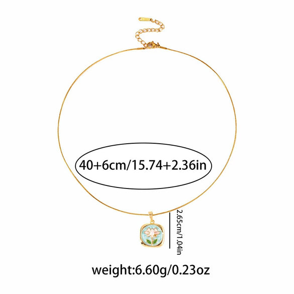 Wholesale Necklace Freshwater Pearl Titanium Steel Copper Flower Electroplating Design For Women
