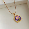 Wholesale Necklace Freshwater Pearl Titanium Steel Copper Flower Electroplating Design For Women