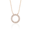 Wholesale Necklace Geometric Design Circle Zircon Inlaid Copper O Chain Women's