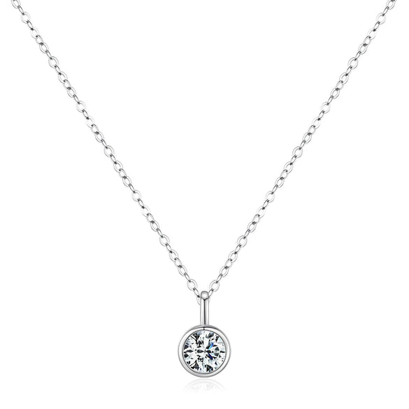 Wholesale Necklace Geometric Light Luxury Style S925 Sterling Silver Diamond Inlaid For Women