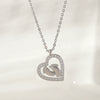 Wholesale Necklace Heartshaped Copper Gold Plated Pendant With Diamonds