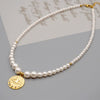 Wholesale Necklace Imitation Pearl Alloy Cross Chain Geometric Retro Handmade For Women