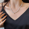 Wholesale Necklace Imitation Pearl Alloy Geometric Electroplating Women's Vintage Light Luxury Niche Clavicle Chain