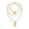 Wholesale Necklace Imitation Pearl Alloy Geometric Handmade Love Pendant