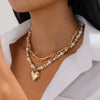 Wholesale Necklace Imitation Pearl Alloy Heart Shape Geometric Electroplating For Women