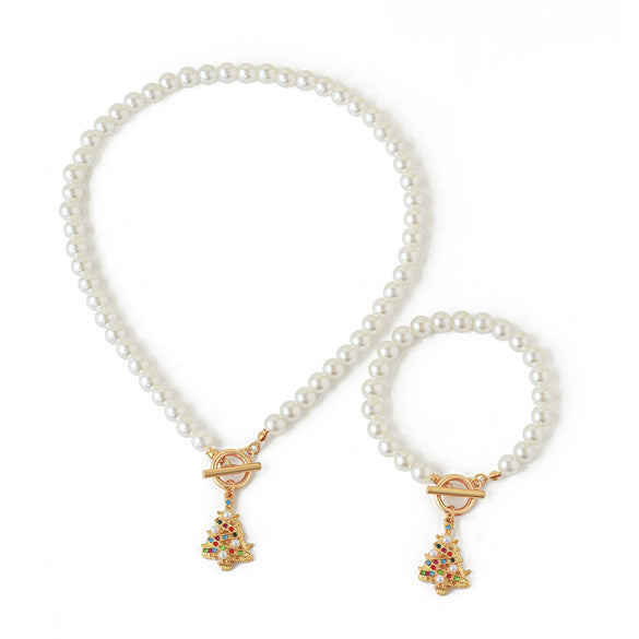 Wholesale Necklace Imitation Pearl Beaded Alloy Geometric Electroplating For Women