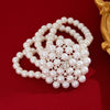 Wholesale Necklace Imitation Pearl Flower Geometric Ball Chain French Retro Style Women's