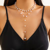 Wholesale Necklace Imitation Pearl Geometric Handmade Clavicle Chain Set