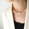 Wholesale Necklace Imitation Pearl Goldplated Geometric Simple Design For Women