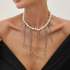 Wholesale Necklace Imitation Pearl Iron Chain Claw Chain Alloy Geometric Style Electroplating Women