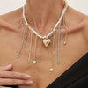 Wholesale Necklace Imitation Pearl Iron Chain Claw Chain Alloy Geometric Style Electroplating Women